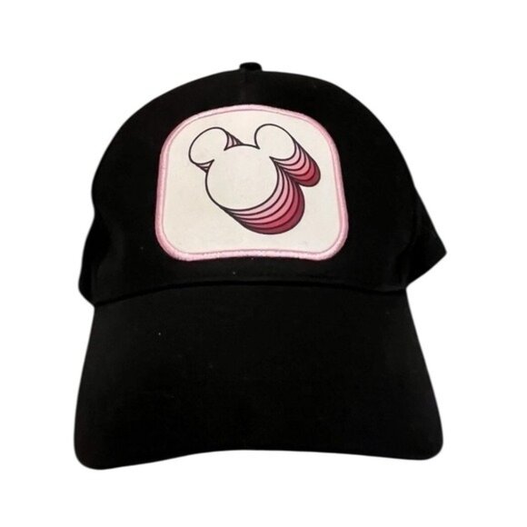 Disney Mickey Mouse Baseball Hat Black White Patch Embroidery - Adjustable Cap - Picture 1 of 6